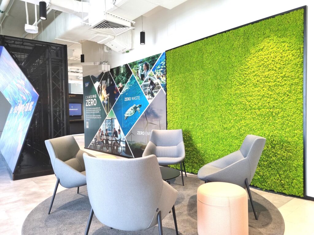 Preserved moss wall for SAP company