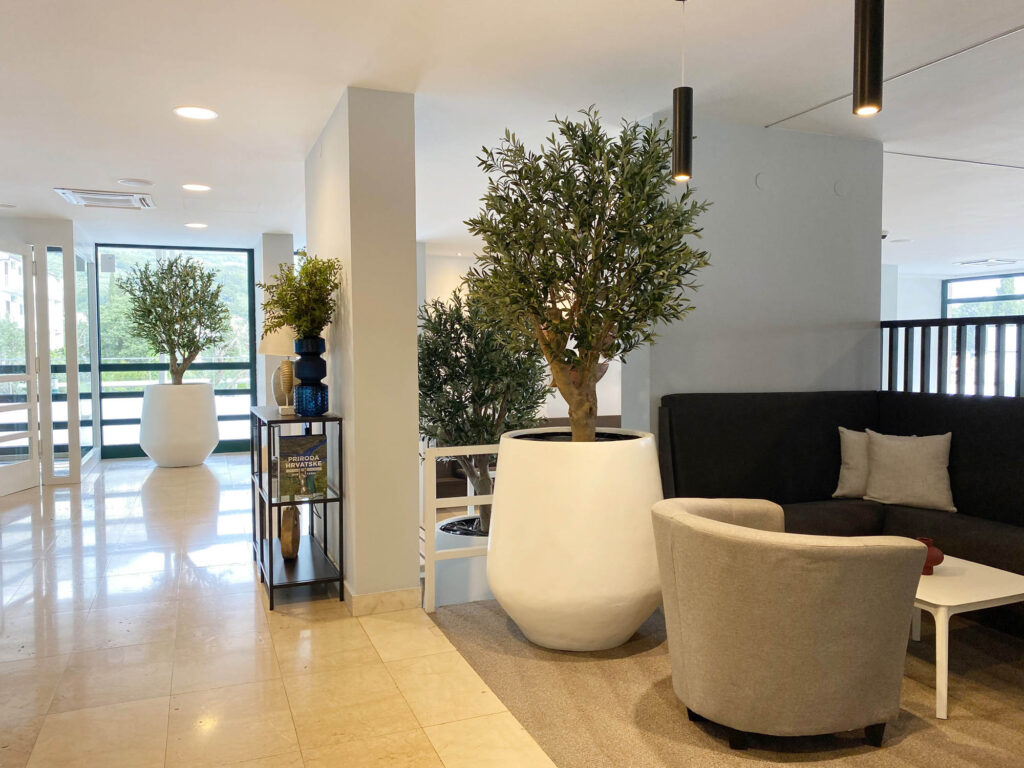 Custom plant pots and artificial indoor trees