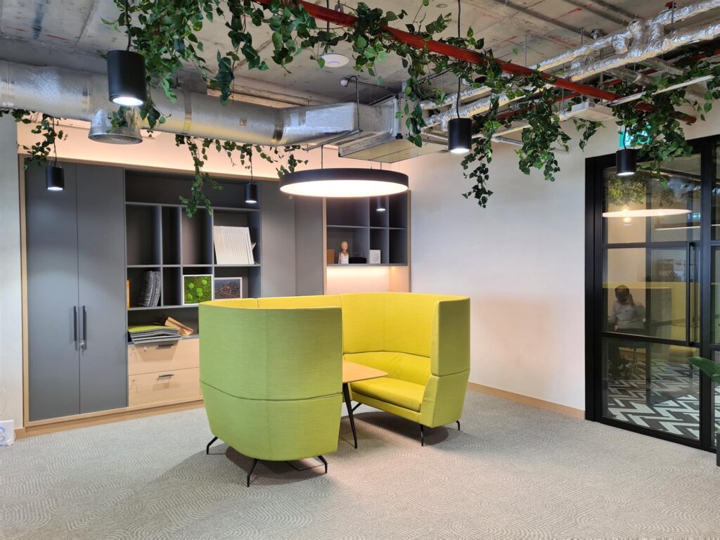 Corporate interior with plant arrangements by Cultivate UAE